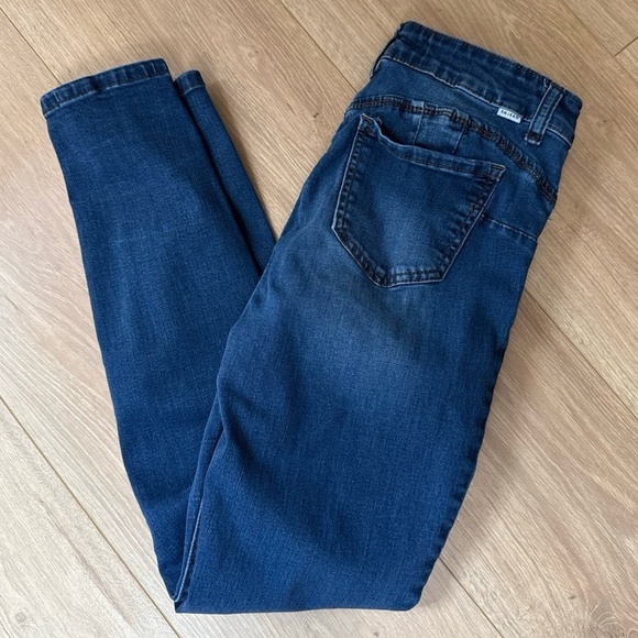 Enjean Denim - ENJEAN Jeans Womens 7/28 Dark Blue Denim Slim Fit Stretch Comfortable Trendy